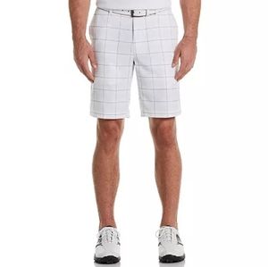 Champion DuoDry Golf Shorts in Frost White with Gray Plaid Mens Size 33